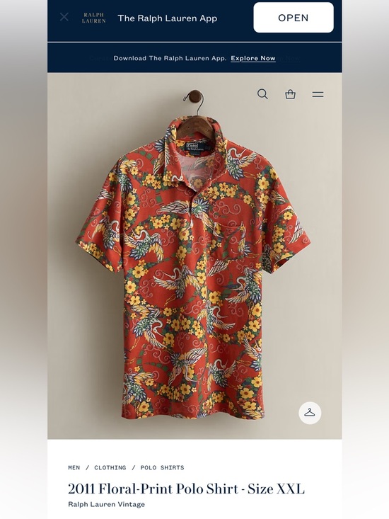 Ralph Lauren Other - Ralph Lauren Orange Floral & Crane Short-Sleeve Button-Down Shirt
